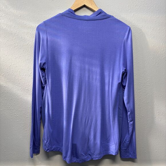 Soft Surroundings Anouk Top Blouse Blue Periwinkle V Neck Stretch Soft sz S - Picture 2 of 6